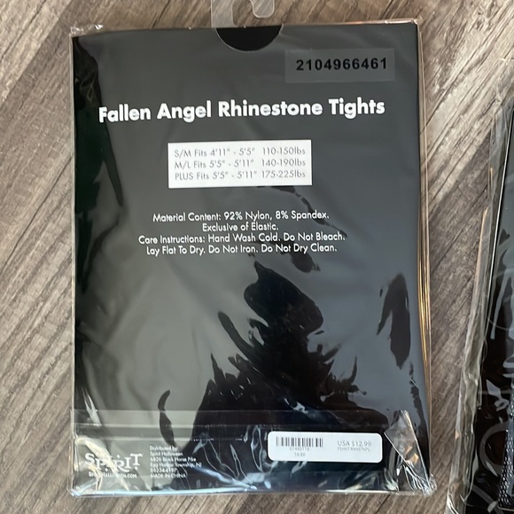 NEW - 2 Pair Plus rhinestone and spiderweb tights - Picture 4 of 7